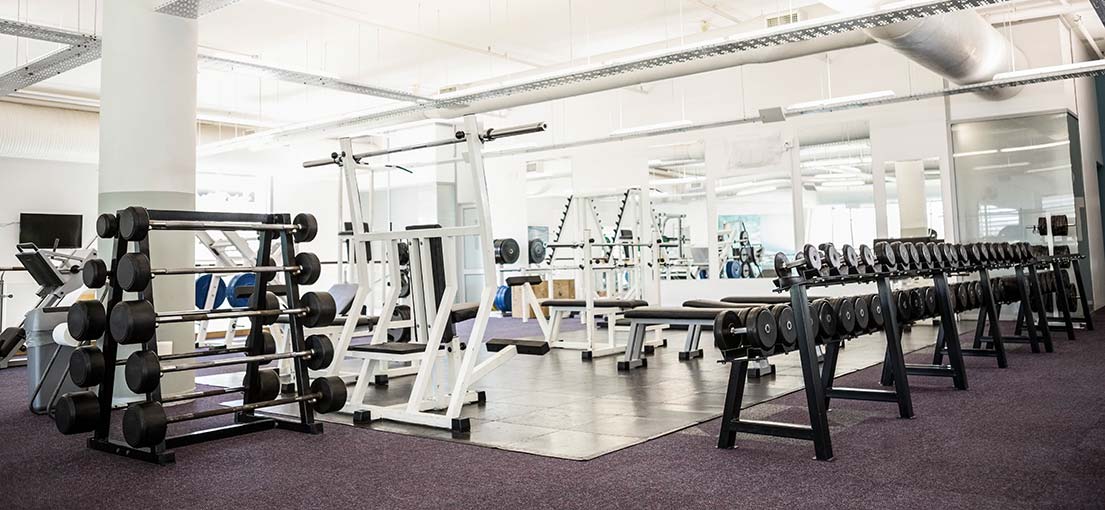 A view to a modern gym interior