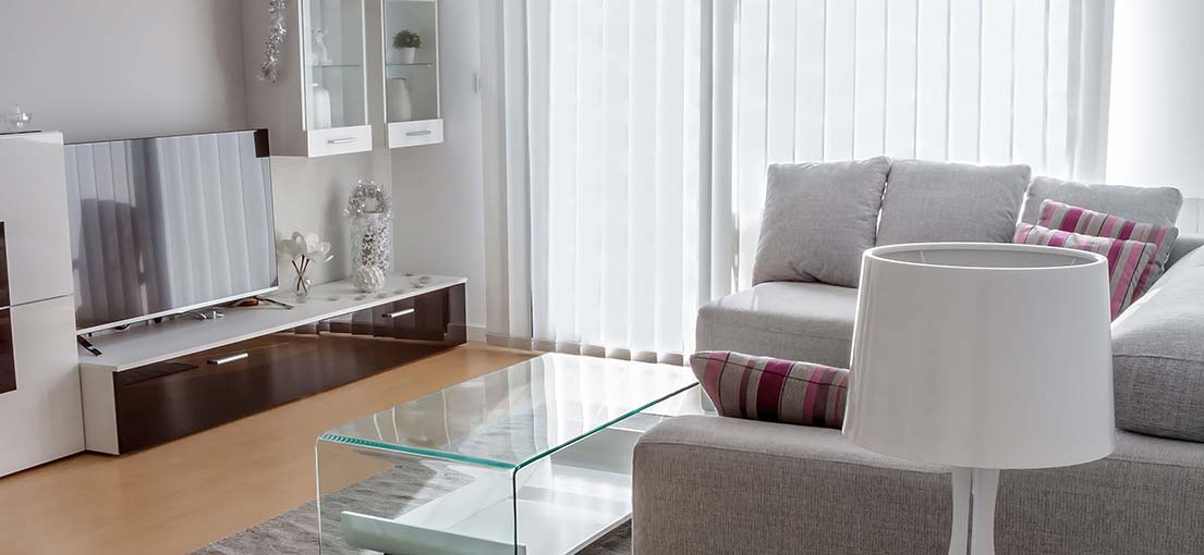 A view at vertical blinds