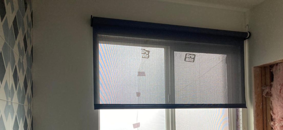 Custom pull down window shades in a small kitchen remodel in West LA.