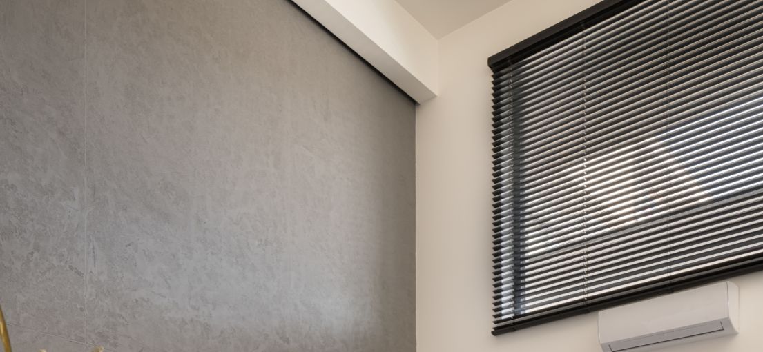 Masterful blend of comfort and sophistication with aluminum window treatments by Master Blinds.